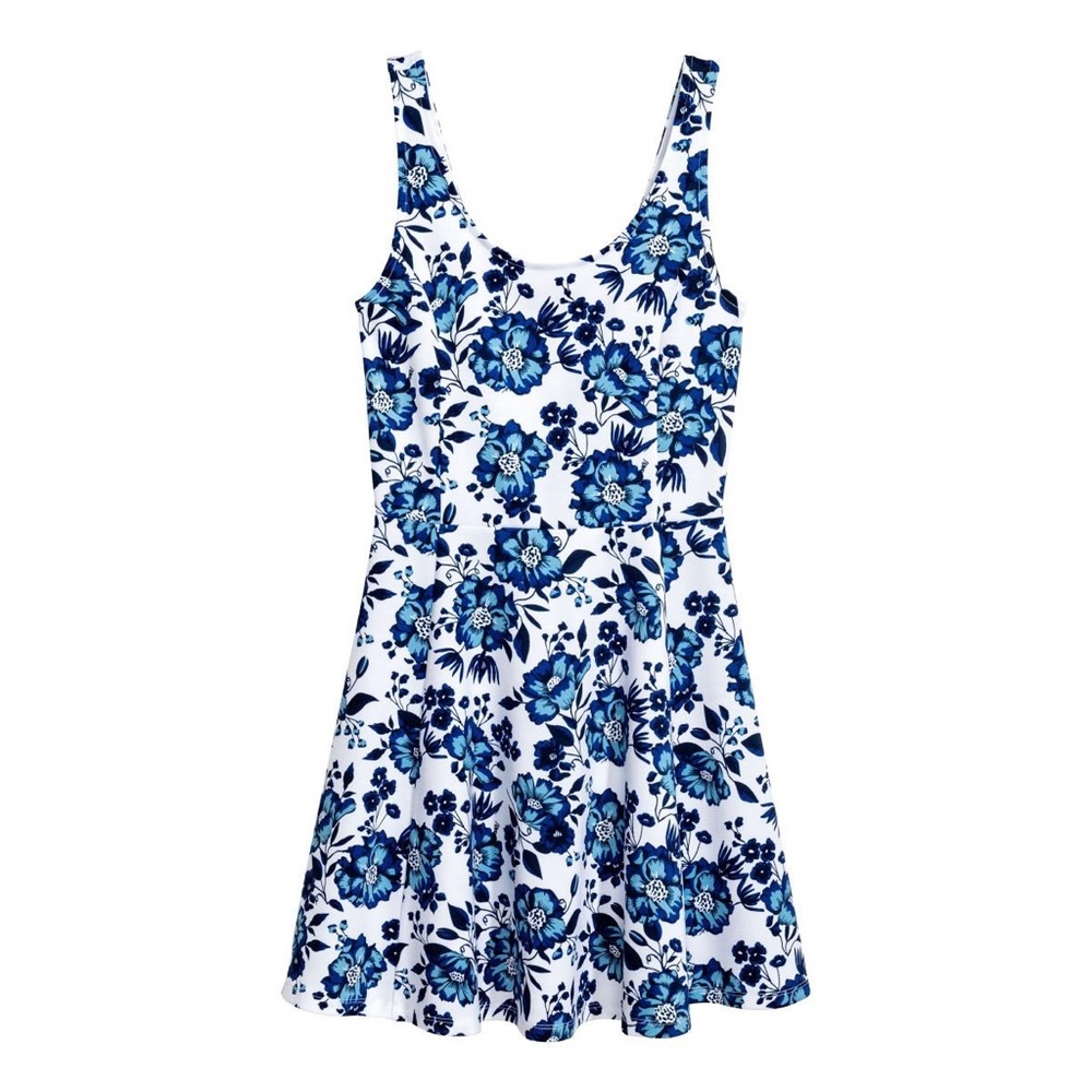Blue & white floral H&M dress